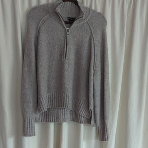 Women's Prana Heathered Gray Half-Zip Sweater